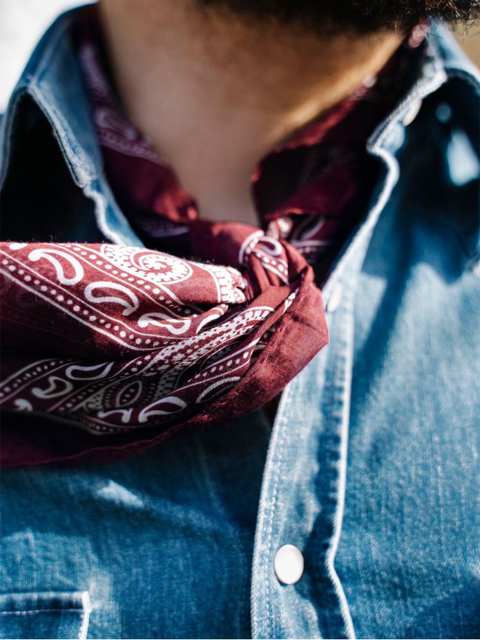 Bordeaux bandana met paisleymotief Nevada