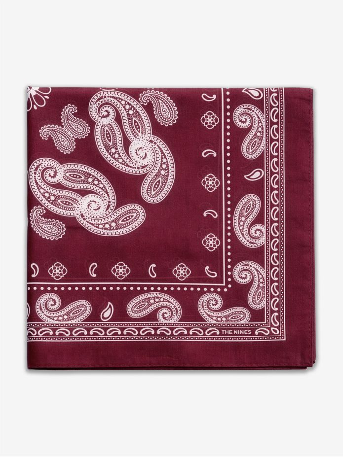Bordeauxrode bandana met paisleymotief Nevada