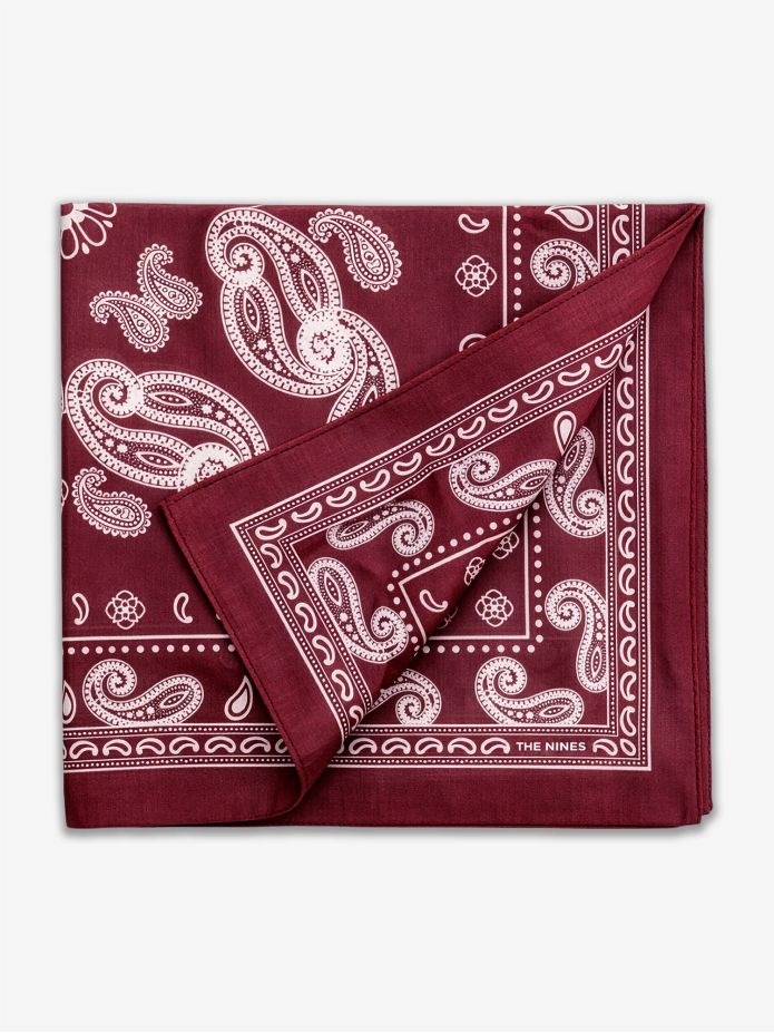 Bordeauxrode bandana met paisleymotief Nevada