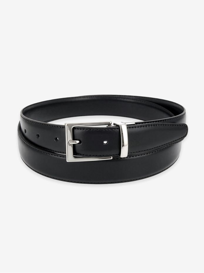 Omkeerbare riem zwart en marineblauw - James