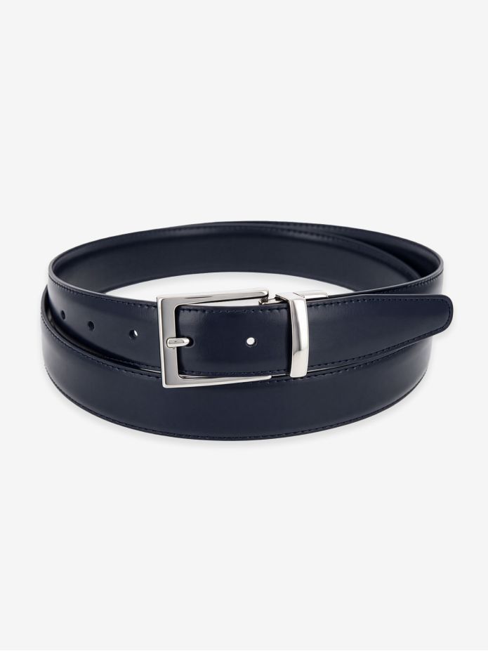 Omkeerbare riem zwart en marineblauw - James
