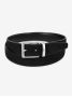 Omkeerbare zwarte riem leer en nubuck - Clint