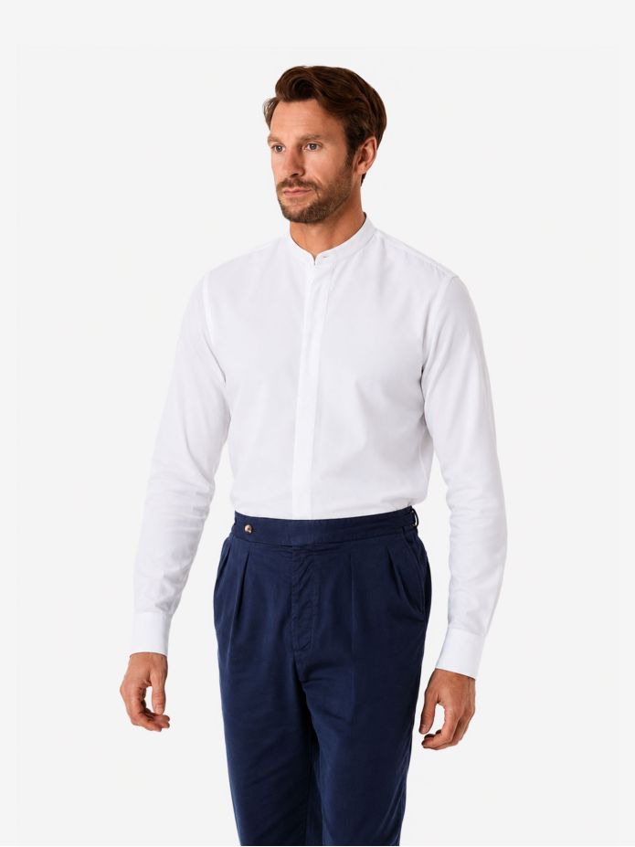 Marineblauw broek met plooien - Bilbao