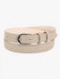 Smalle beige riem zilveren gesp in nubuck - Gab