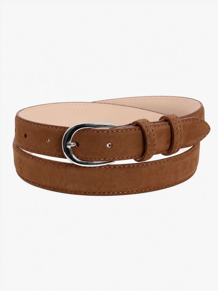 Smalle donkerbruine riem in nubuck - Gab