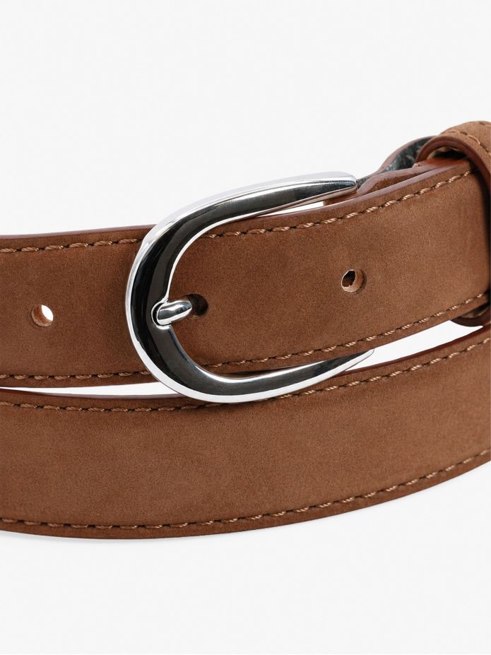 Smalle donkerbruine riem in nubuck - Gab