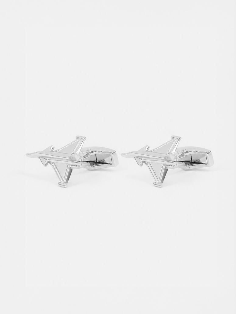 Manchetknopen massief zilver straaljager rafale