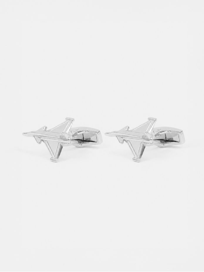 Manchetknopen massief zilver straaljager rafale