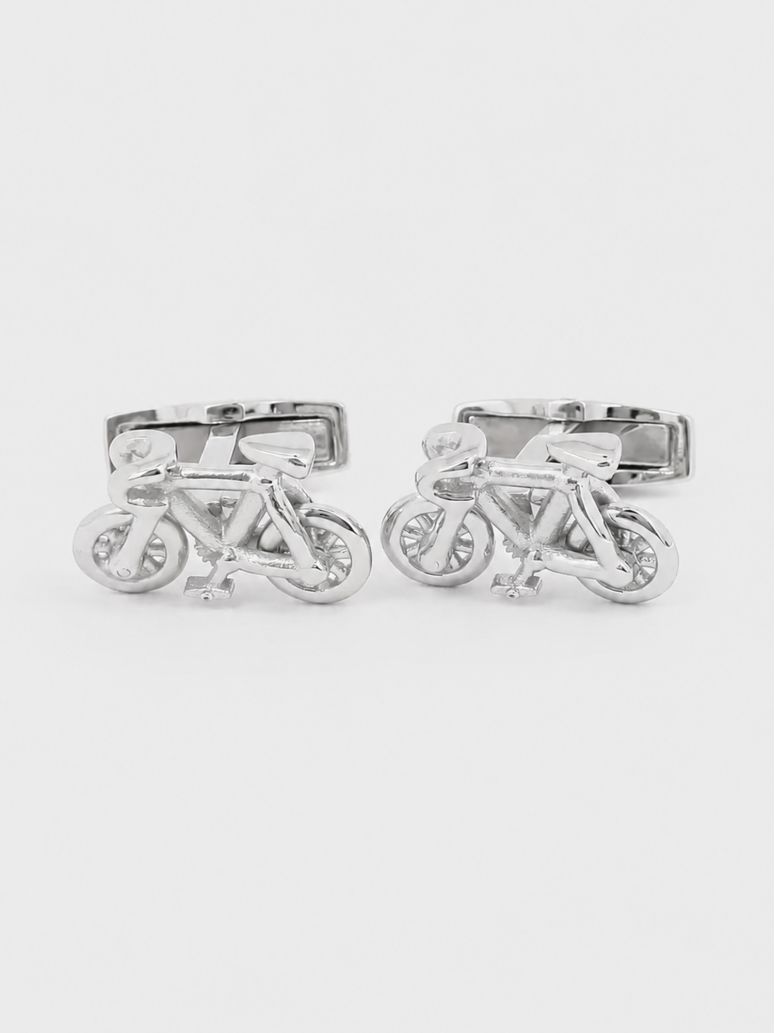 Manchetknopen massief zilver fietsen Tourmalet
