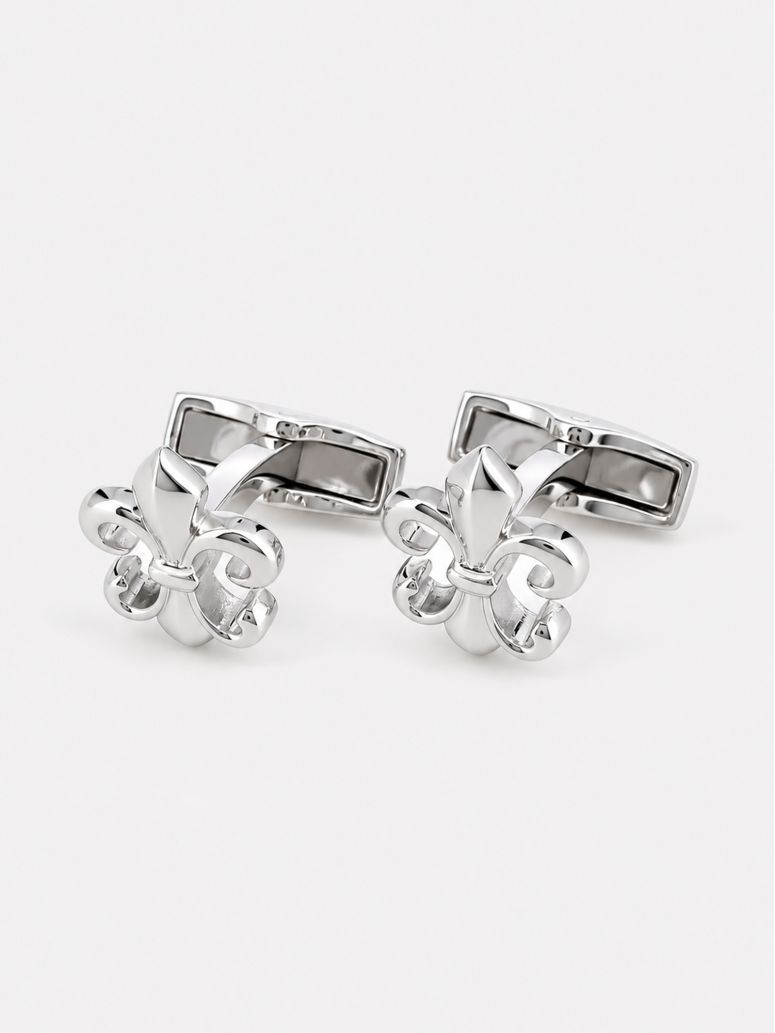 Manchetknopen fleur de lys massief zilver Saint Louis