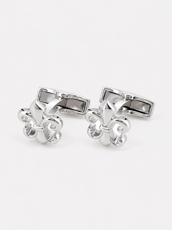 Manchetknopen fleur de lys massief zilver Saint Louis
