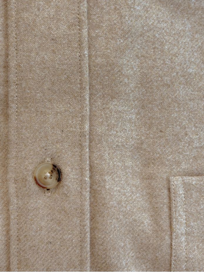 Overhemd met Franse kraag in beige flanel