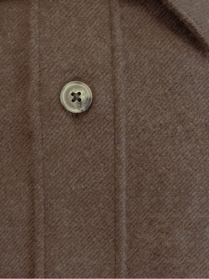 Overhemd met Franse kraag in bruine flanel