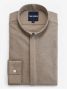 Overhemd met omgekeerde kraag in beige flanel