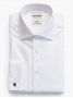 Overhemd met Italiaanse kraag in witte twill met manchetten met knoopsluiting