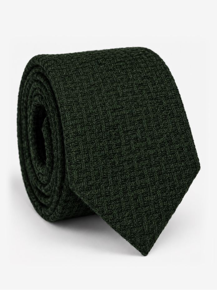 Groene das van geweven wol
