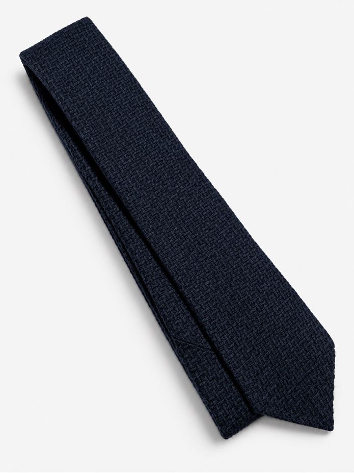 Marineblauwe das van geweven wol