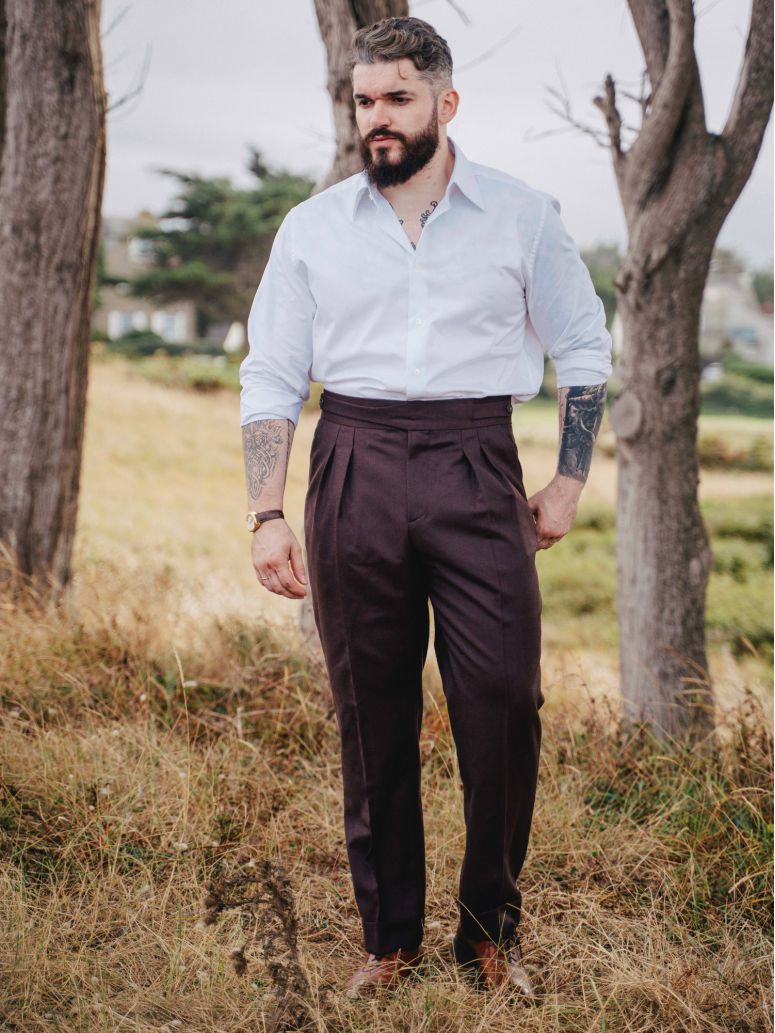 Bordeauxrode Gurkha-pantalon Dharan