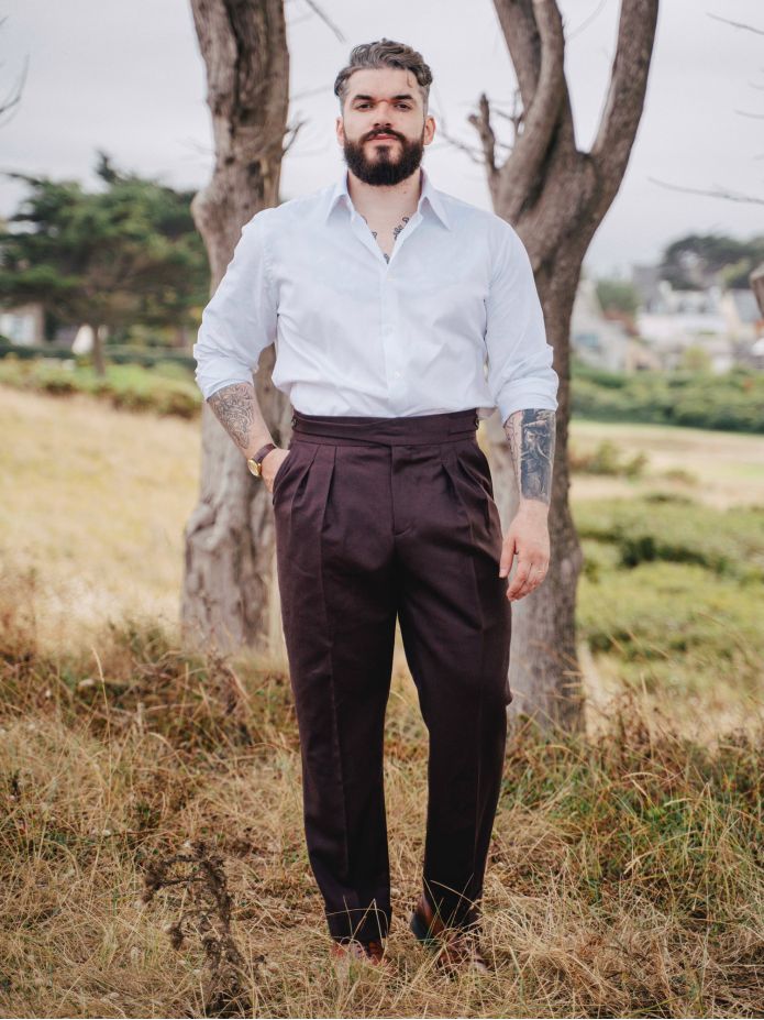 Bordeauxrode Gurkha-pantalon Dharan