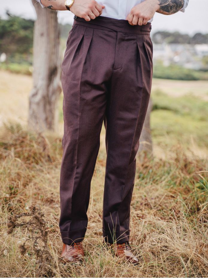 Bordeauxrode Gurkha-pantalon Dharan