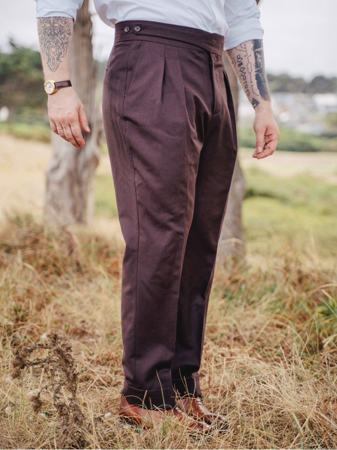 Bordeauxrode Gurkha-pantalon Dharan