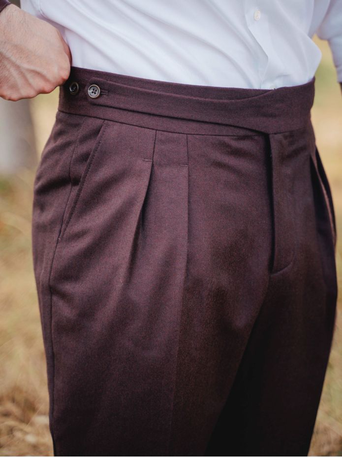 Bordeauxrode Gurkha-pantalon Dharan