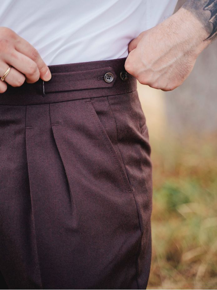 Bordeauxrode Gurkha-pantalon Dharan