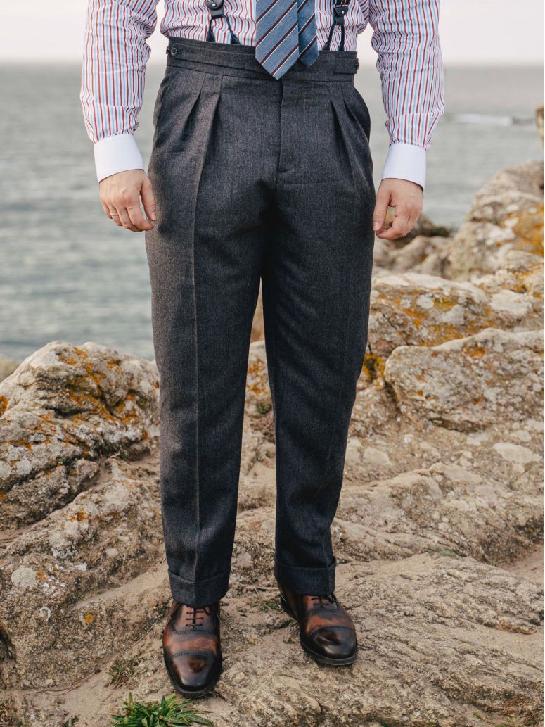 Grijze gurkha-pantalon voor een pak Dharan