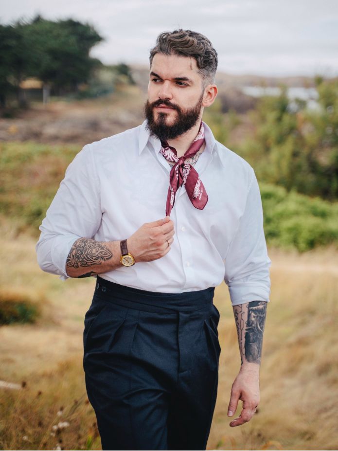 Bordeauxrode bandana met paisleymotief LISBURN