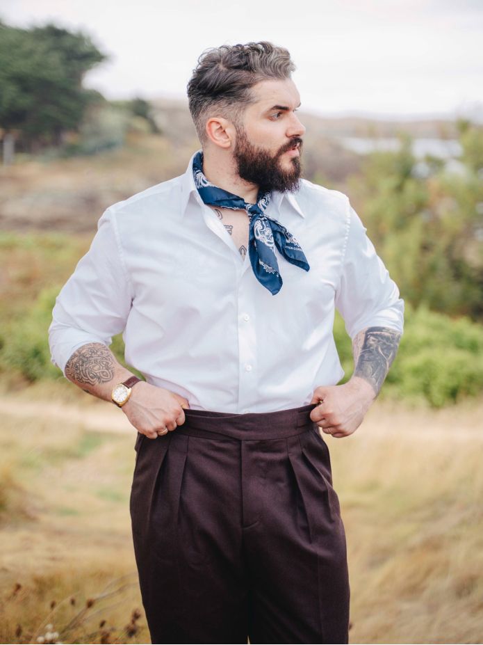 Marineblauwe bandana met paisleymotief LISBURN