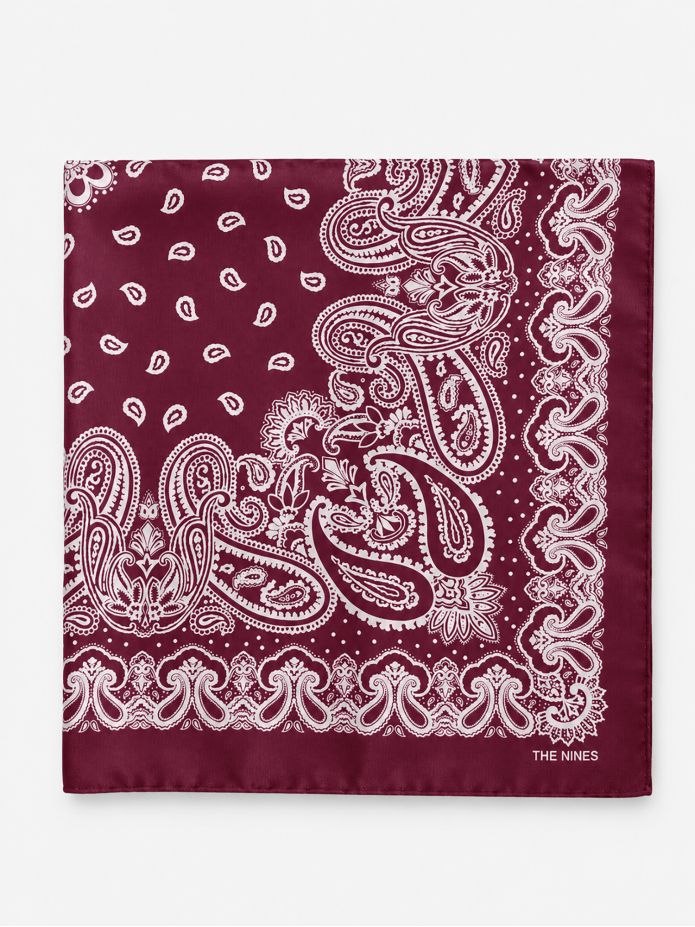 Bordeauxrode bandana met paisleymotief LISBURN