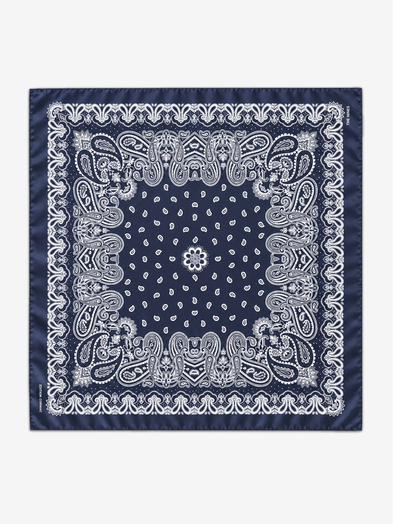 Marineblauwe bandana met paisleymotief LISBURN