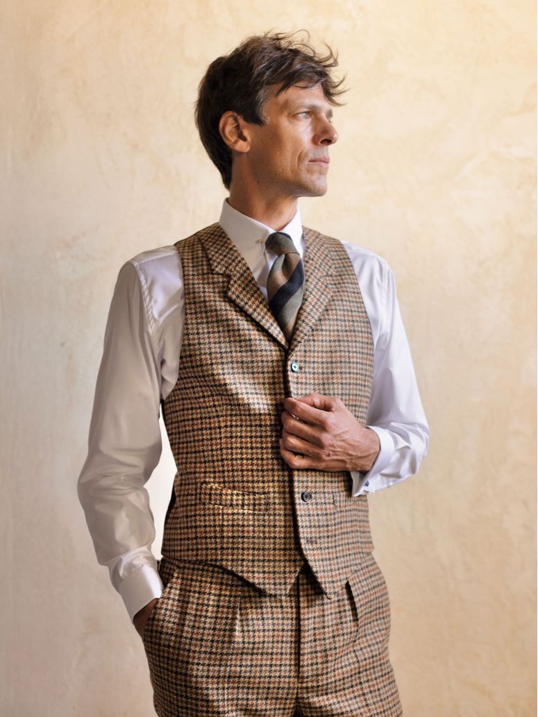 Bruin kostuumgilet Ross