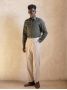 Beige flanellen broek met hoge taille Faro