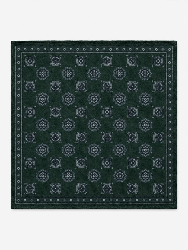 Groene pochet met dessin