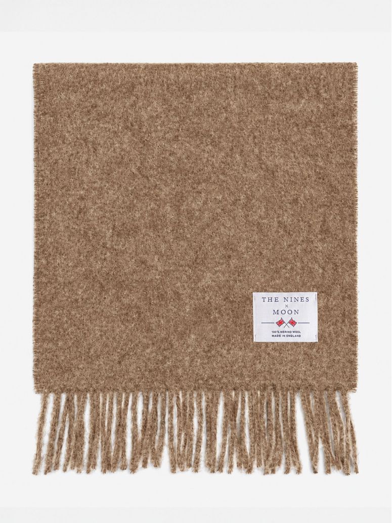 Camelkleurige wollen sjaal The Nines x Moon