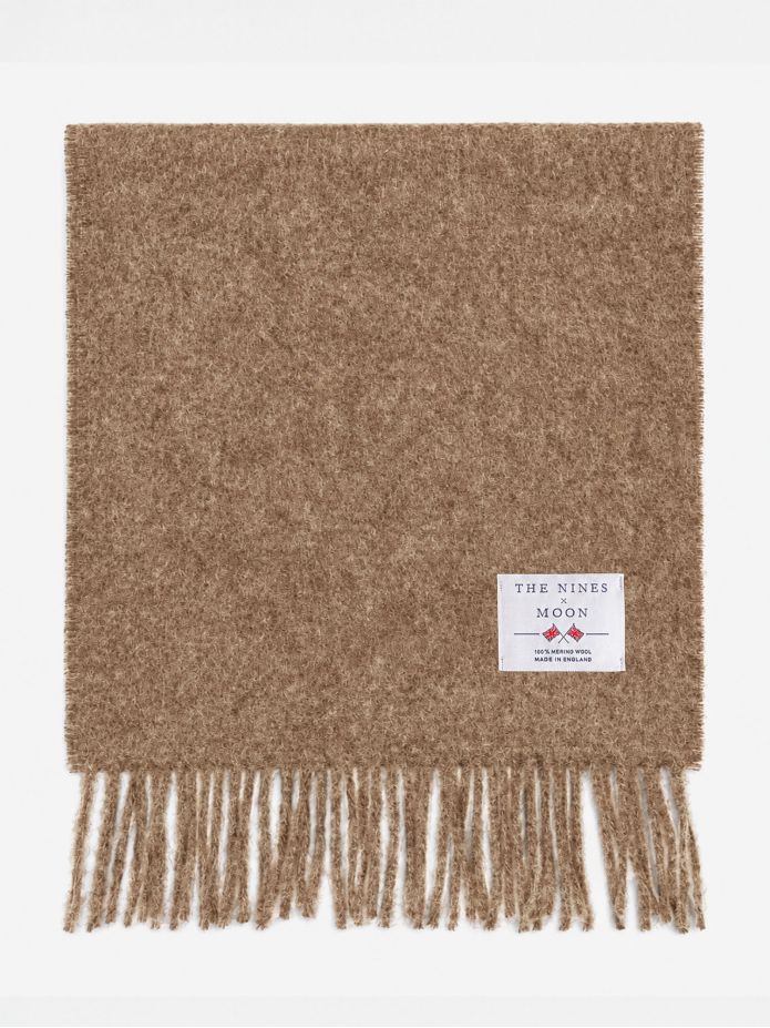 Camelkleurige wollen sjaal The Nines x Moon