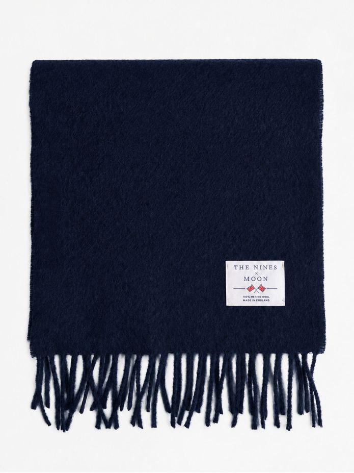 Marineblauwe wollen sjaal The Nines x Moon